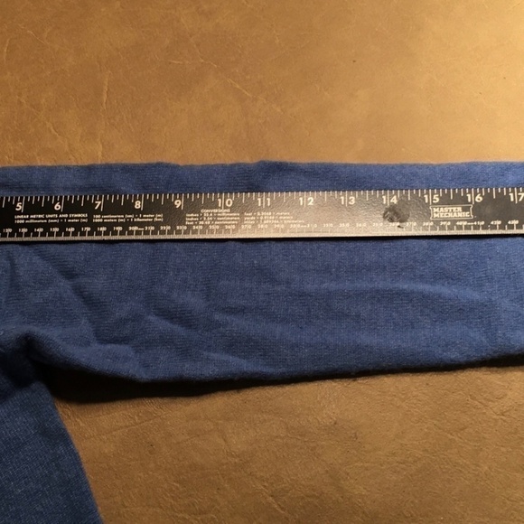 GENEVA 100% CASHMERE Collar Polo Pullover Sweater, FRENCH BLUE, NWT, Size L - Picture 6 of 8